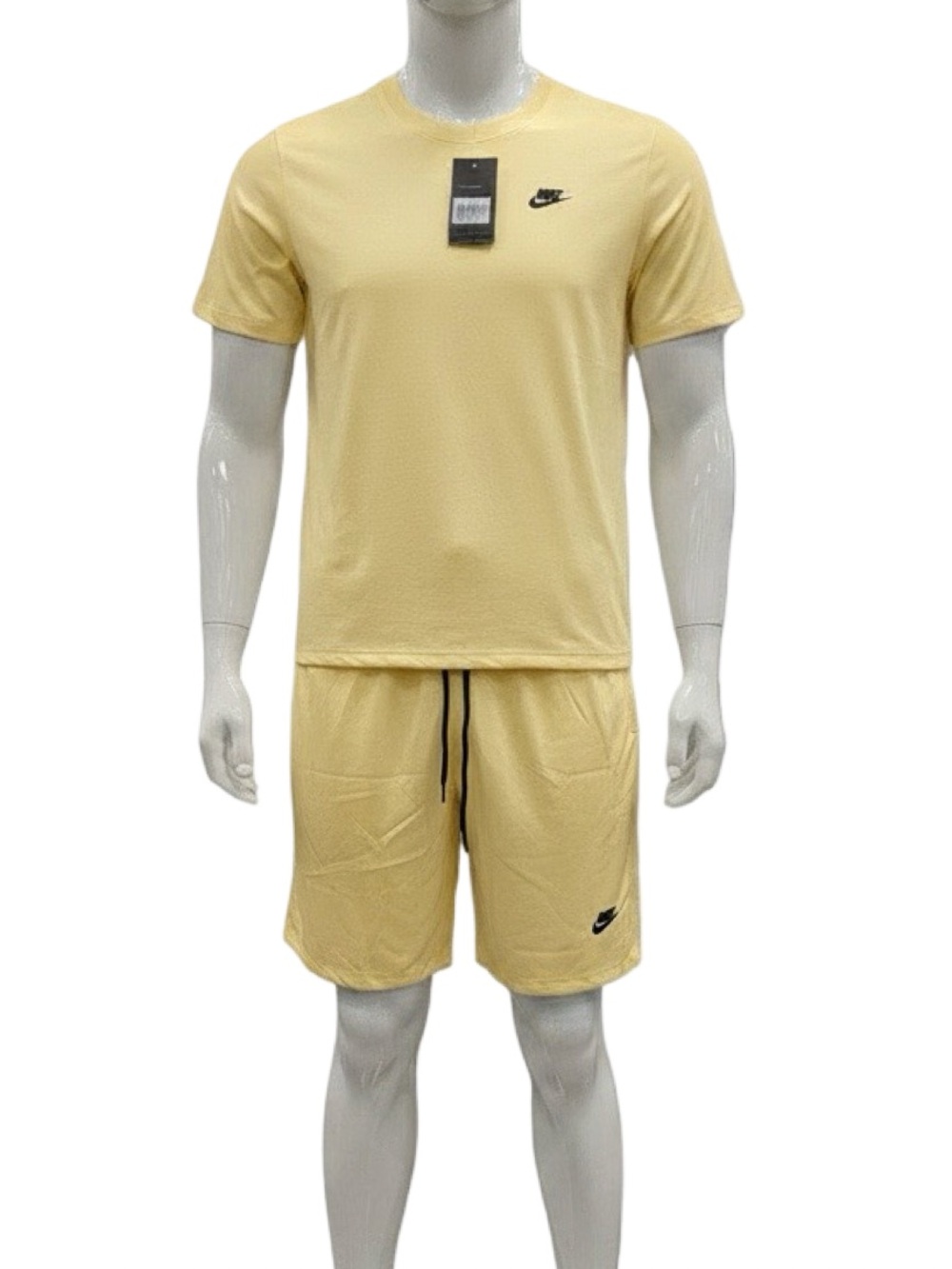 Nike Cream Short Sleeve Tee with Black Swoosh